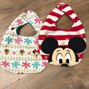 Disney Mickey Mouse Festive Bib Set - Red and White